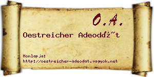Oestreicher Adeodát névjegykártya